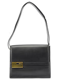 Black Calfskin Square G Shoulder Bag