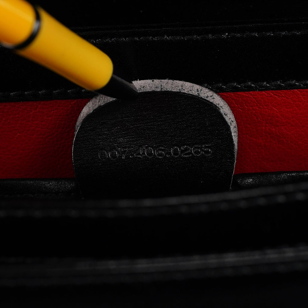 Black Calfskin Square G Shoulder Bag
