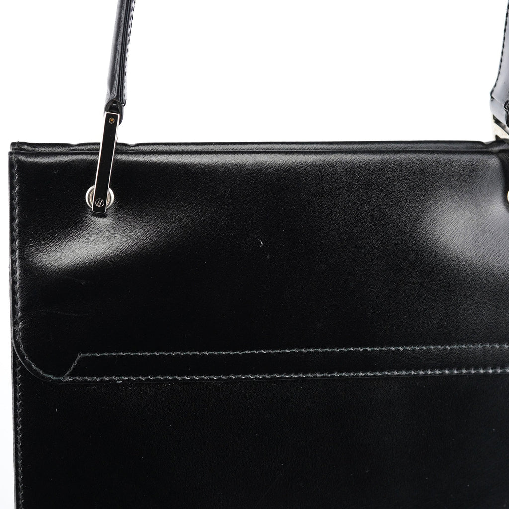 Black Calfskin Square G Shoulder Bag