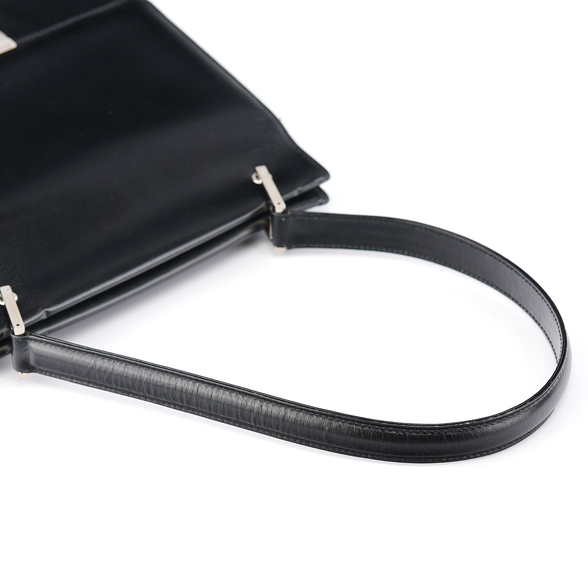 Black Calfskin Square G Shoulder Bag