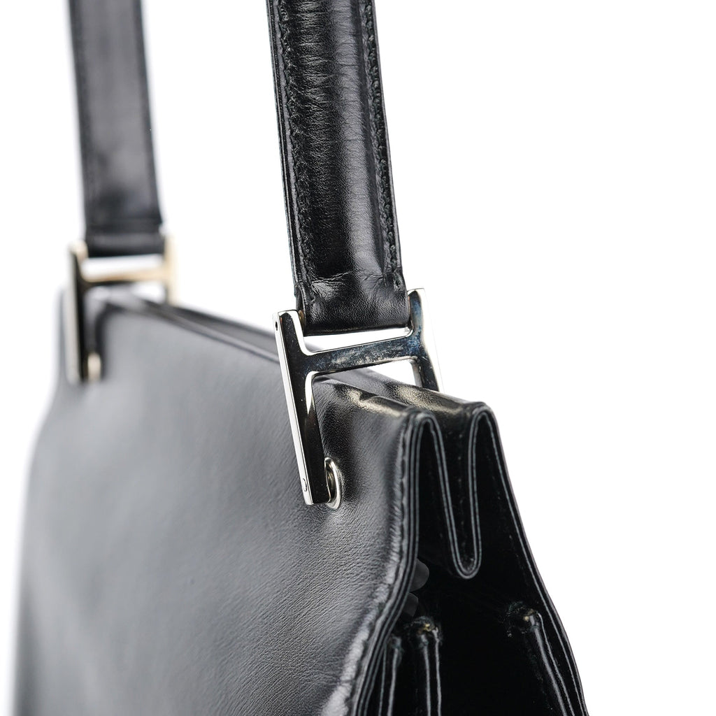 Black Calfskin Square G Shoulder Bag