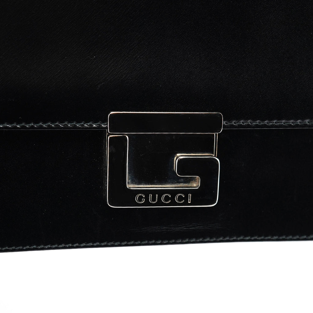 Black Calfskin Square G Shoulder Bag