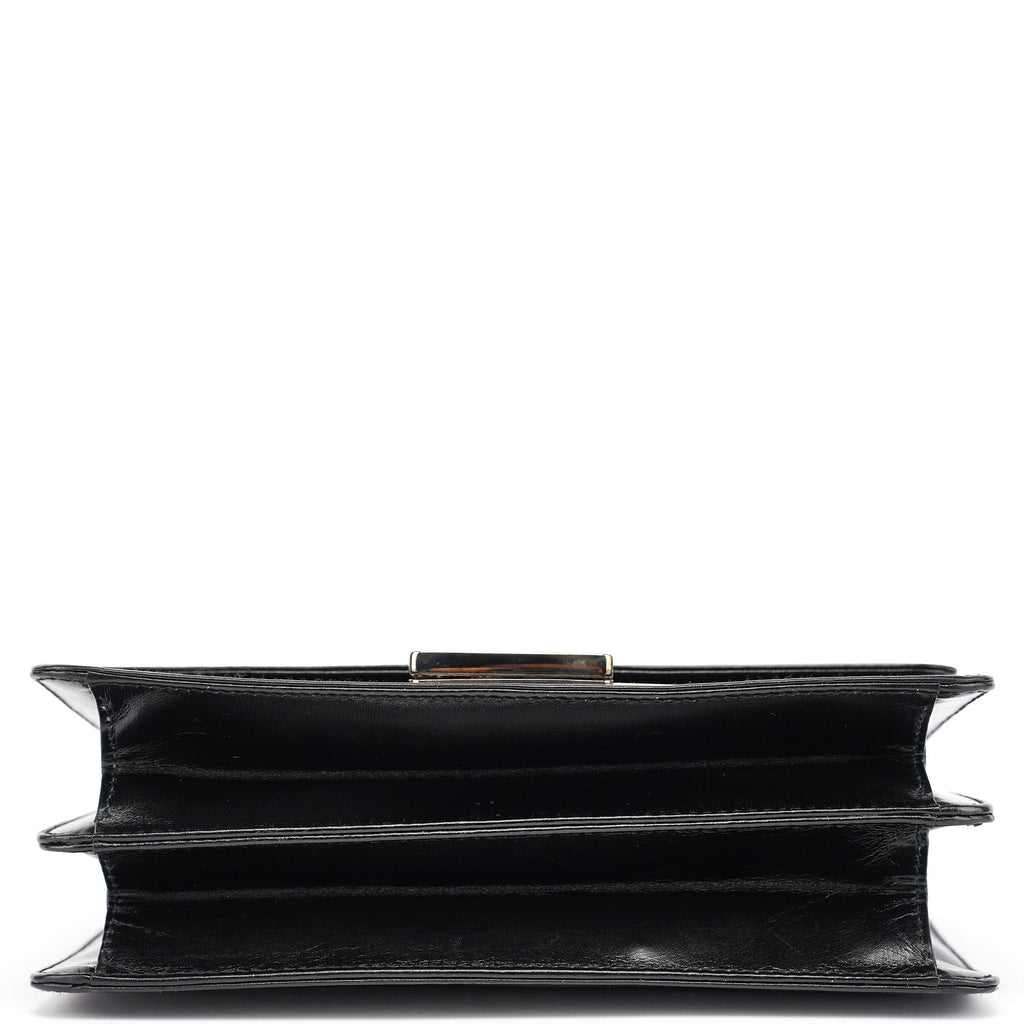 Black Calfskin Square G Shoulder Bag