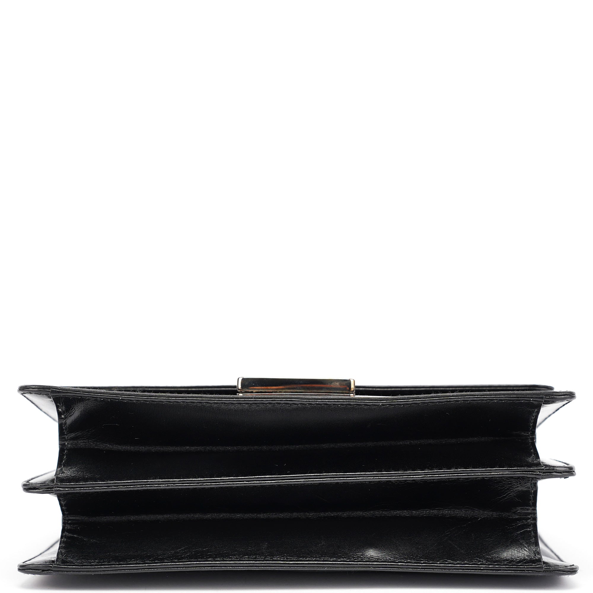 Black Calfskin Square G Shoulder Bag