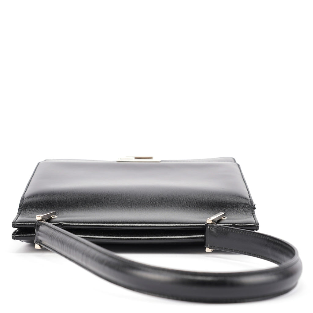 Black Calfskin Square G Shoulder Bag