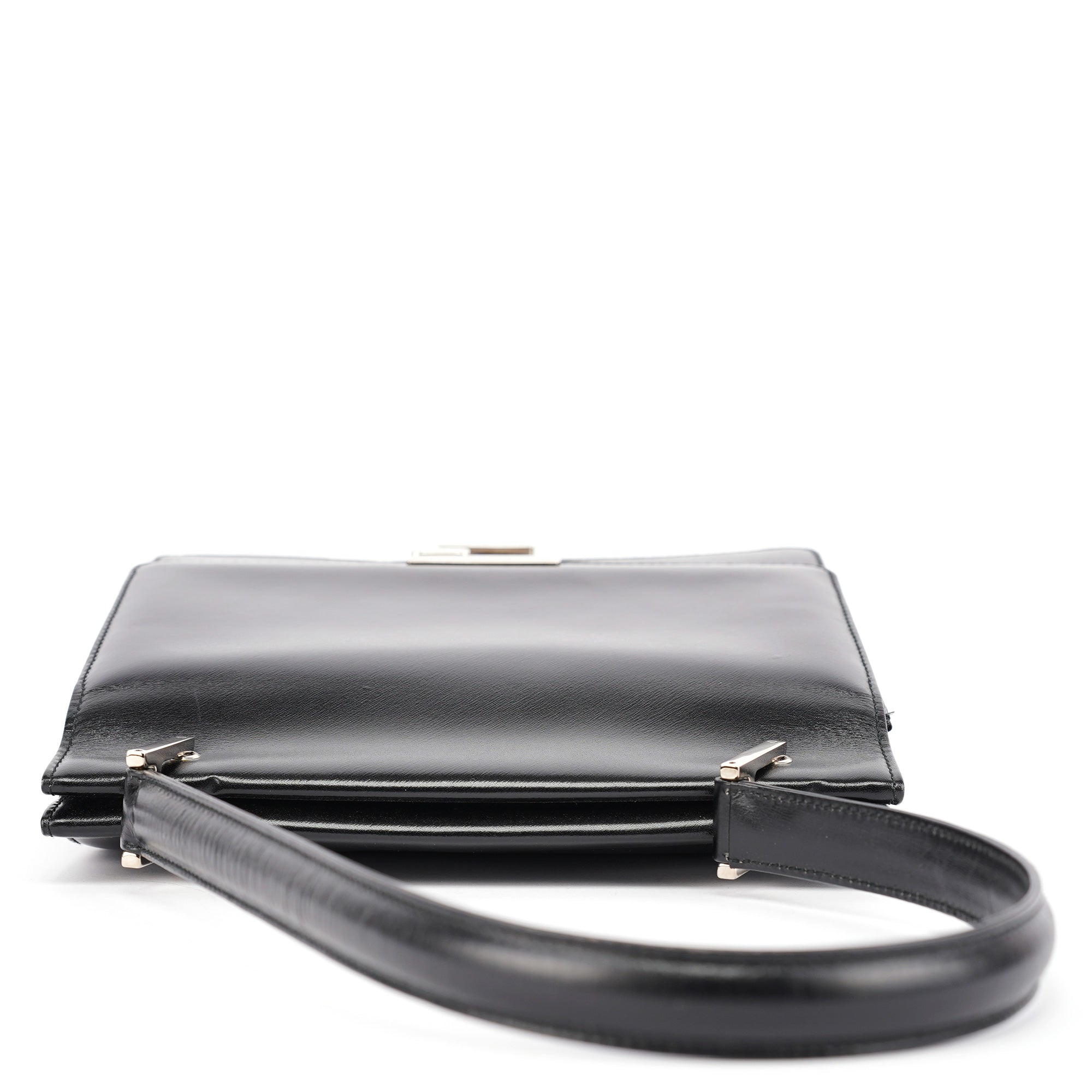 Black Calfskin Square G Shoulder Bag