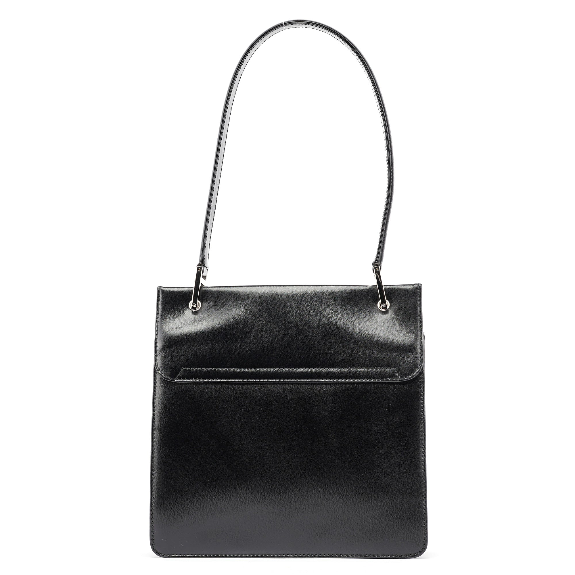 Black Calfskin Square G Shoulder Bag
