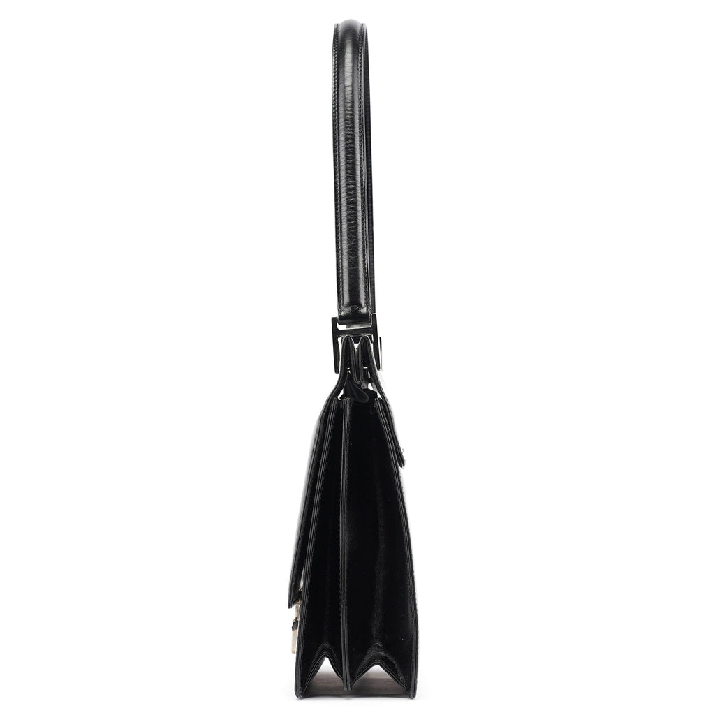 Black Calfskin Square G Shoulder Bag