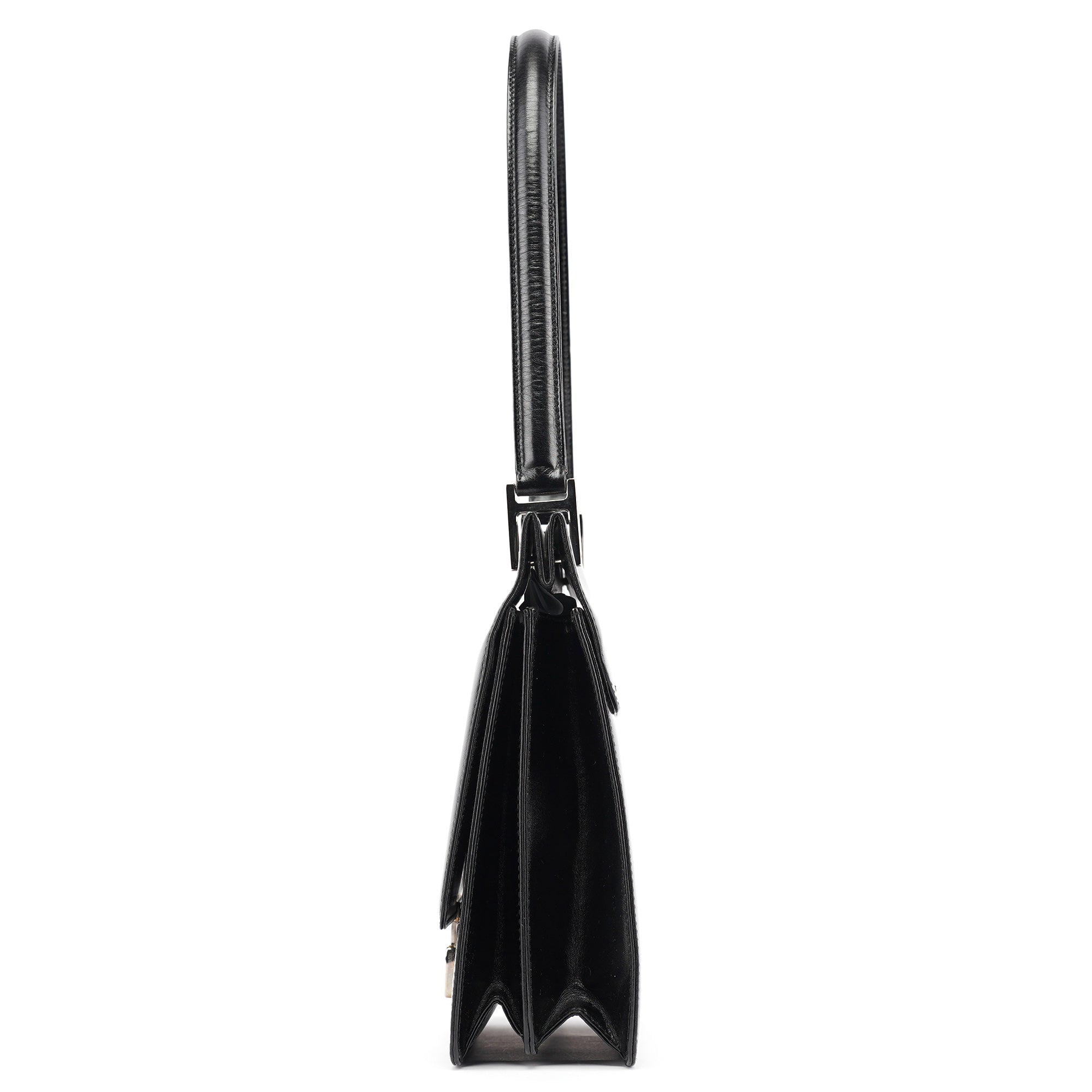 Black Calfskin Square G Shoulder Bag
