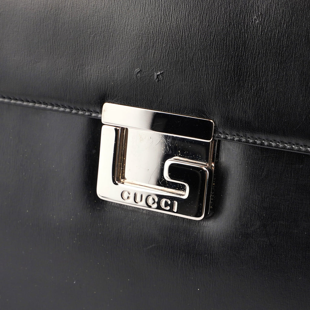 Black Calfskin Square G Shoulder Bag