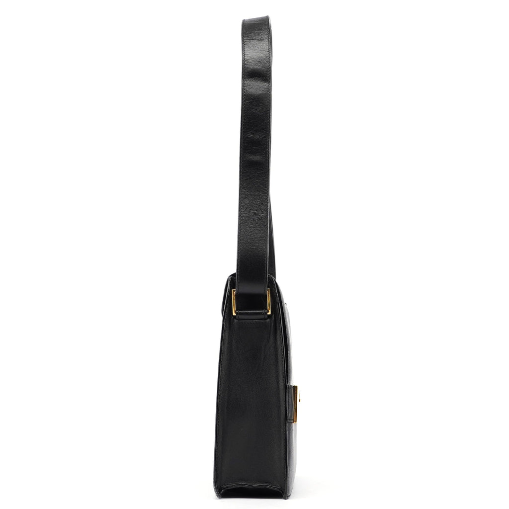Black Calfskin Square G Shoulder Bag