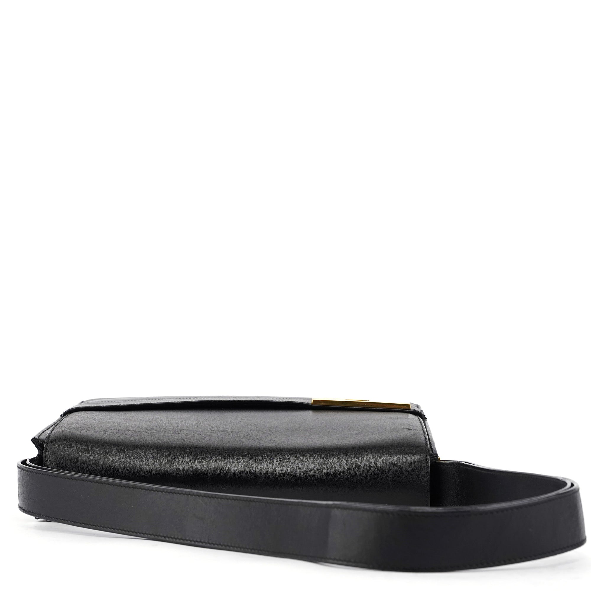 Black Calfskin Square G Shoulder Bag