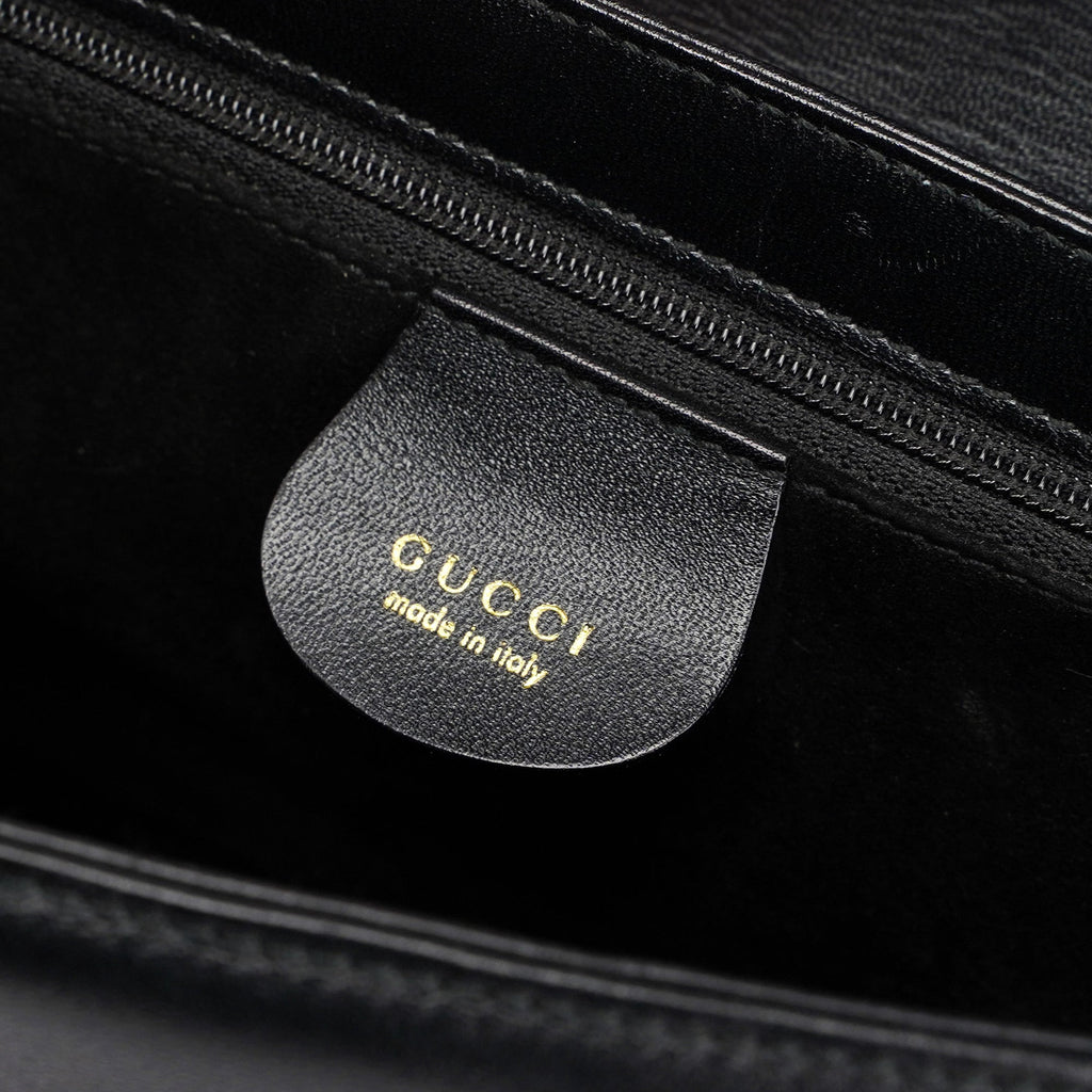 Black Calfskin Square G Shoulder Bag