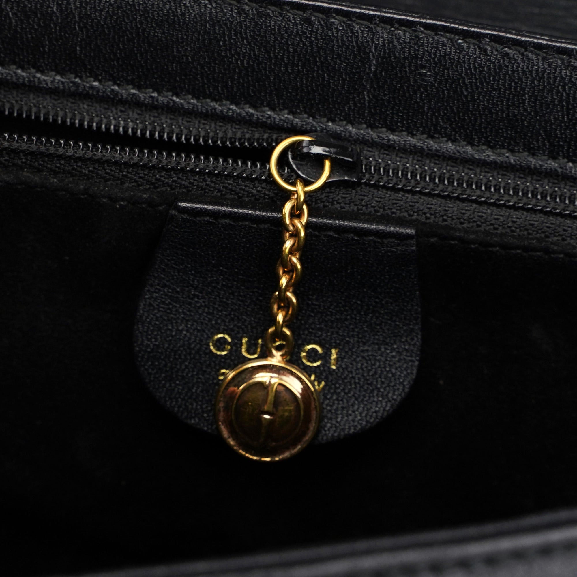 Black Calfskin Square G Shoulder Bag