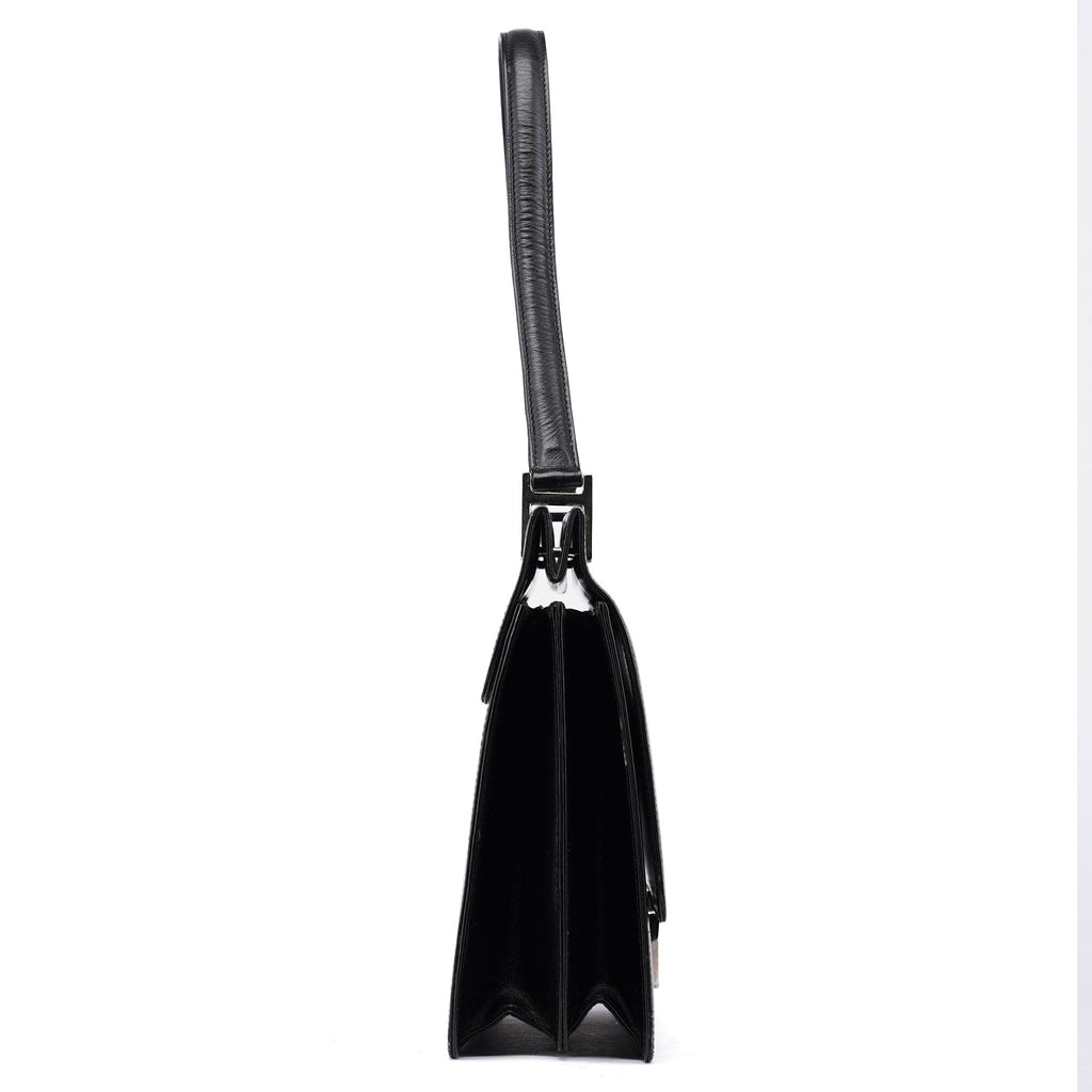 Black Calfskin Square G Shoulder Bag