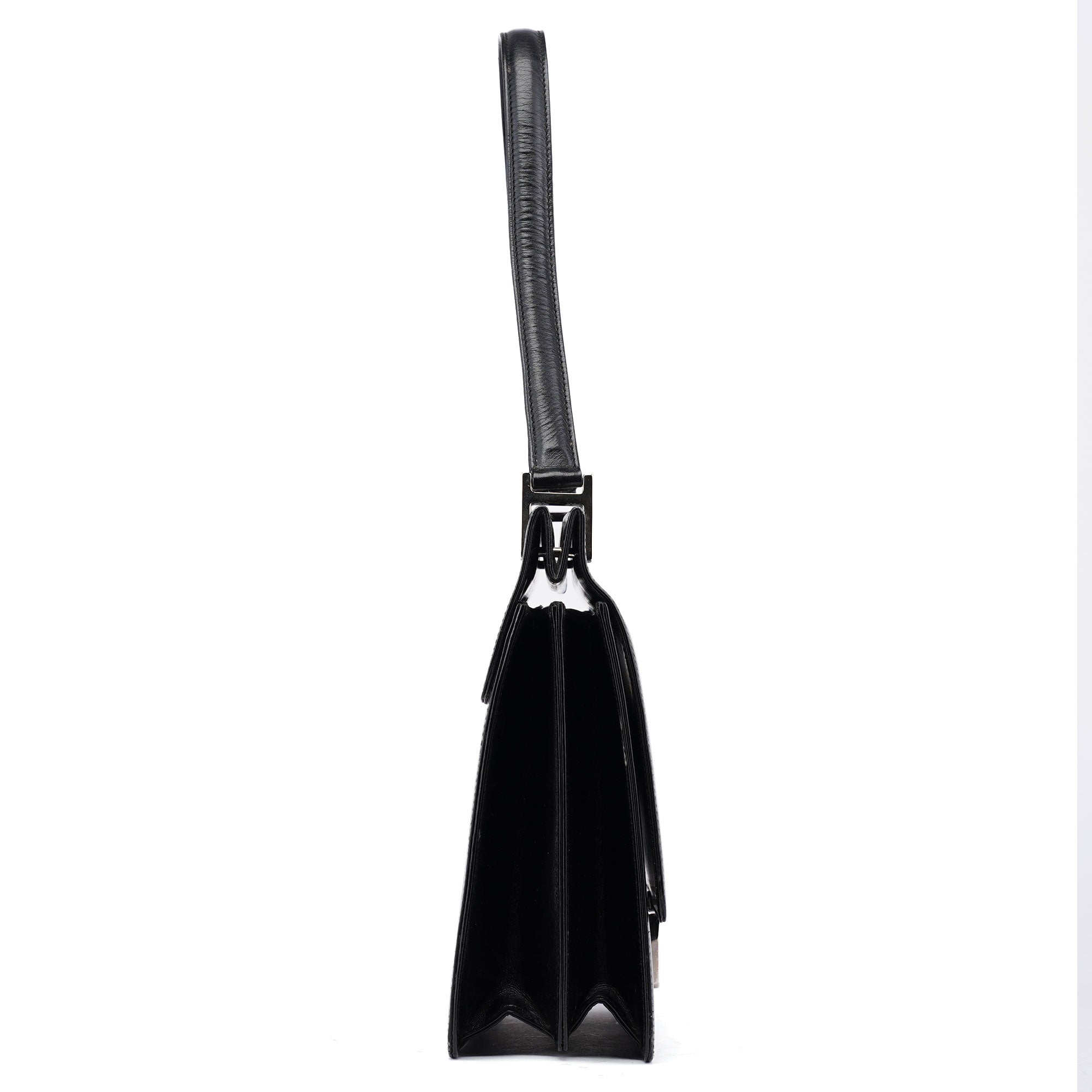 Black Calfskin Square G Shoulder Bag