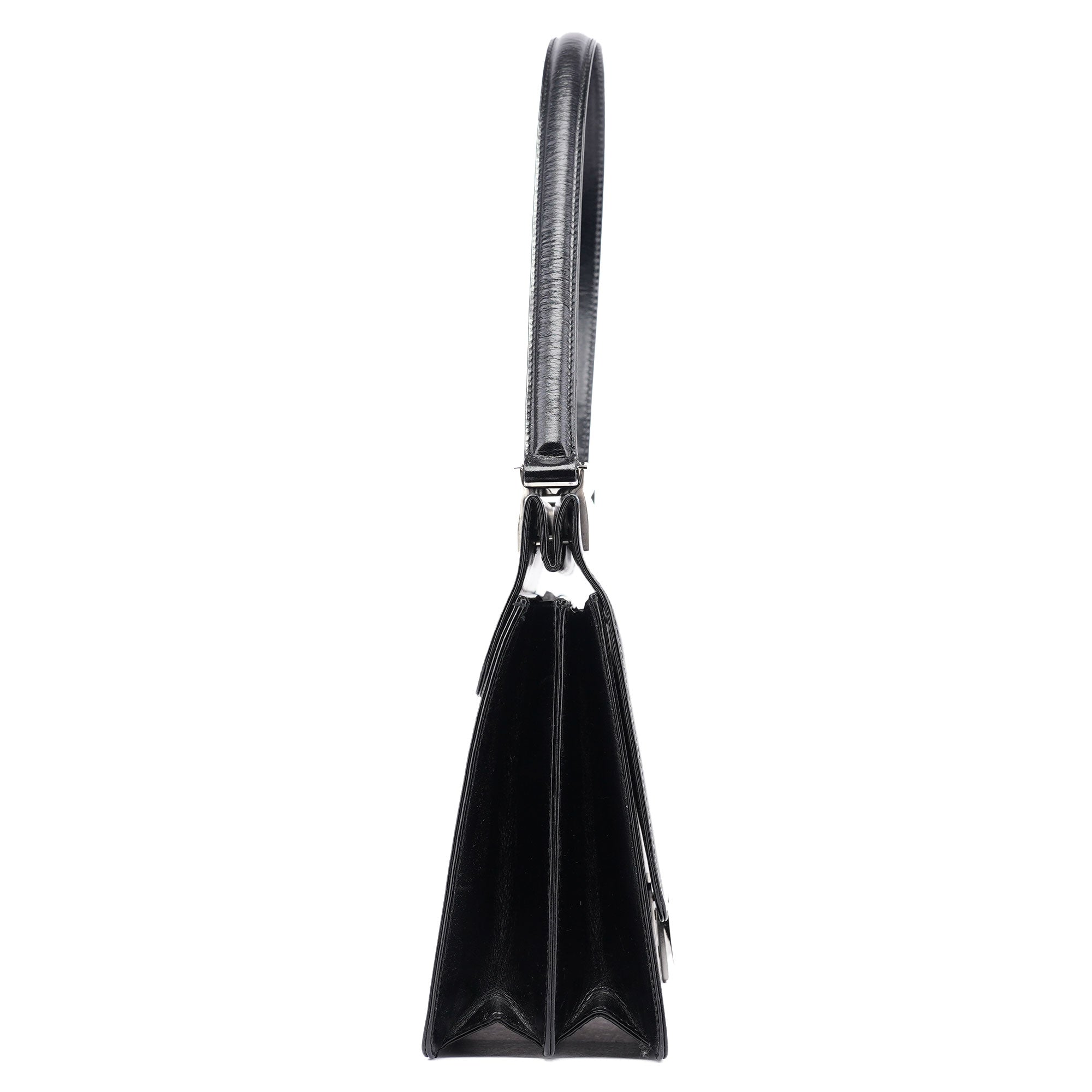Black Calfskin Square G Shoulder Bag