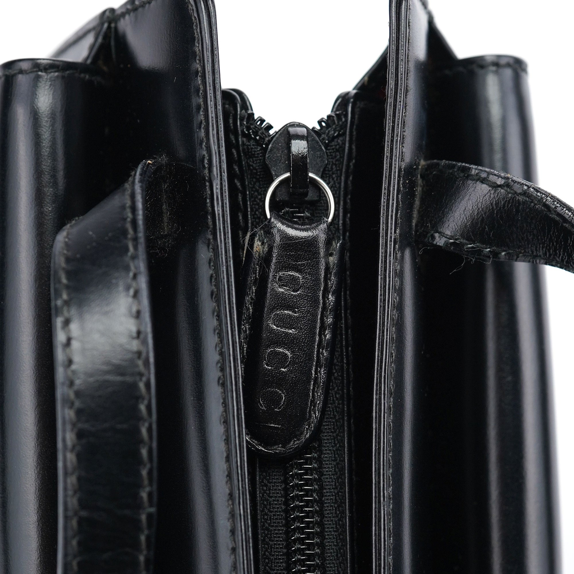 Black Calfskin Square G Tote Bag