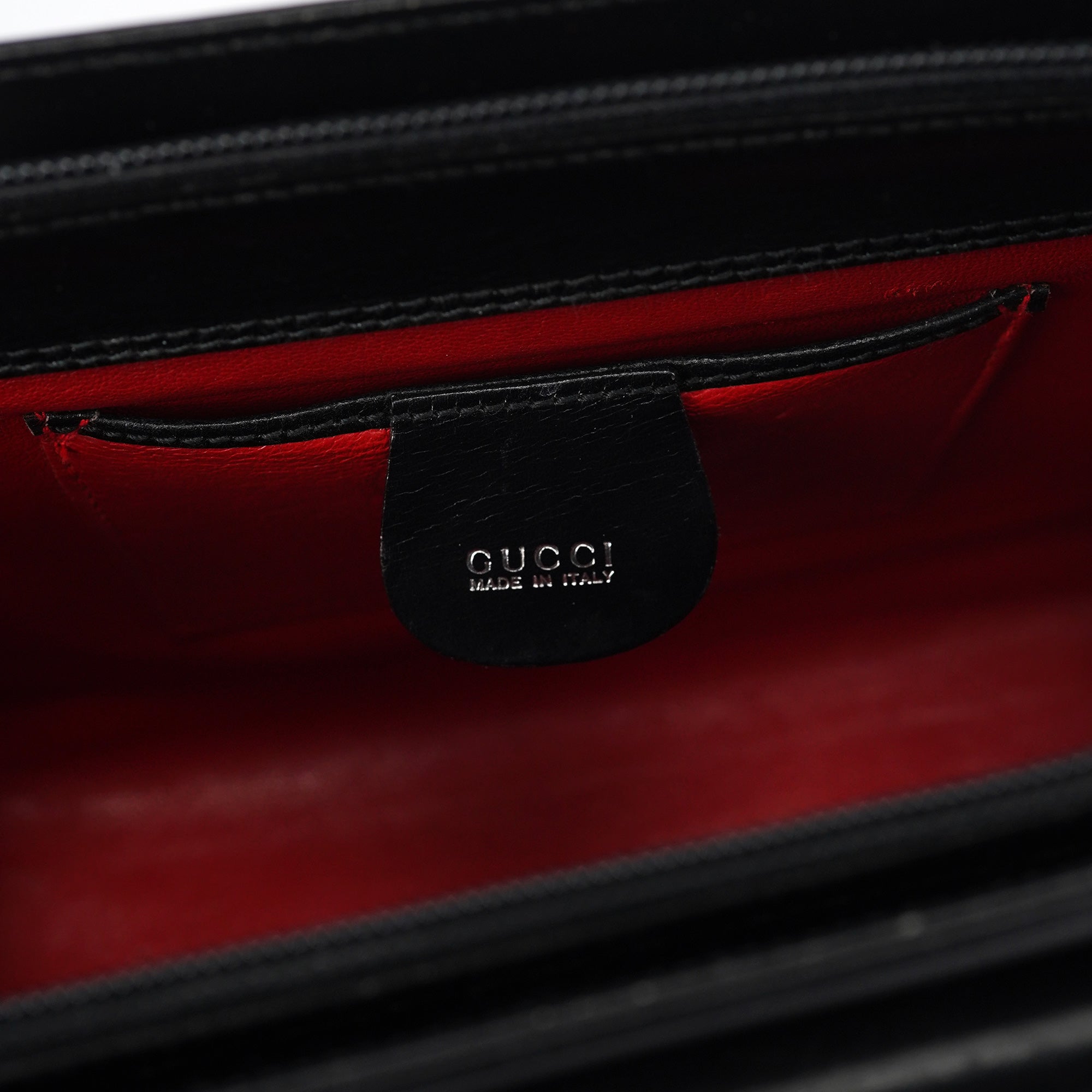 Black Calfskin Square G Tote Bag