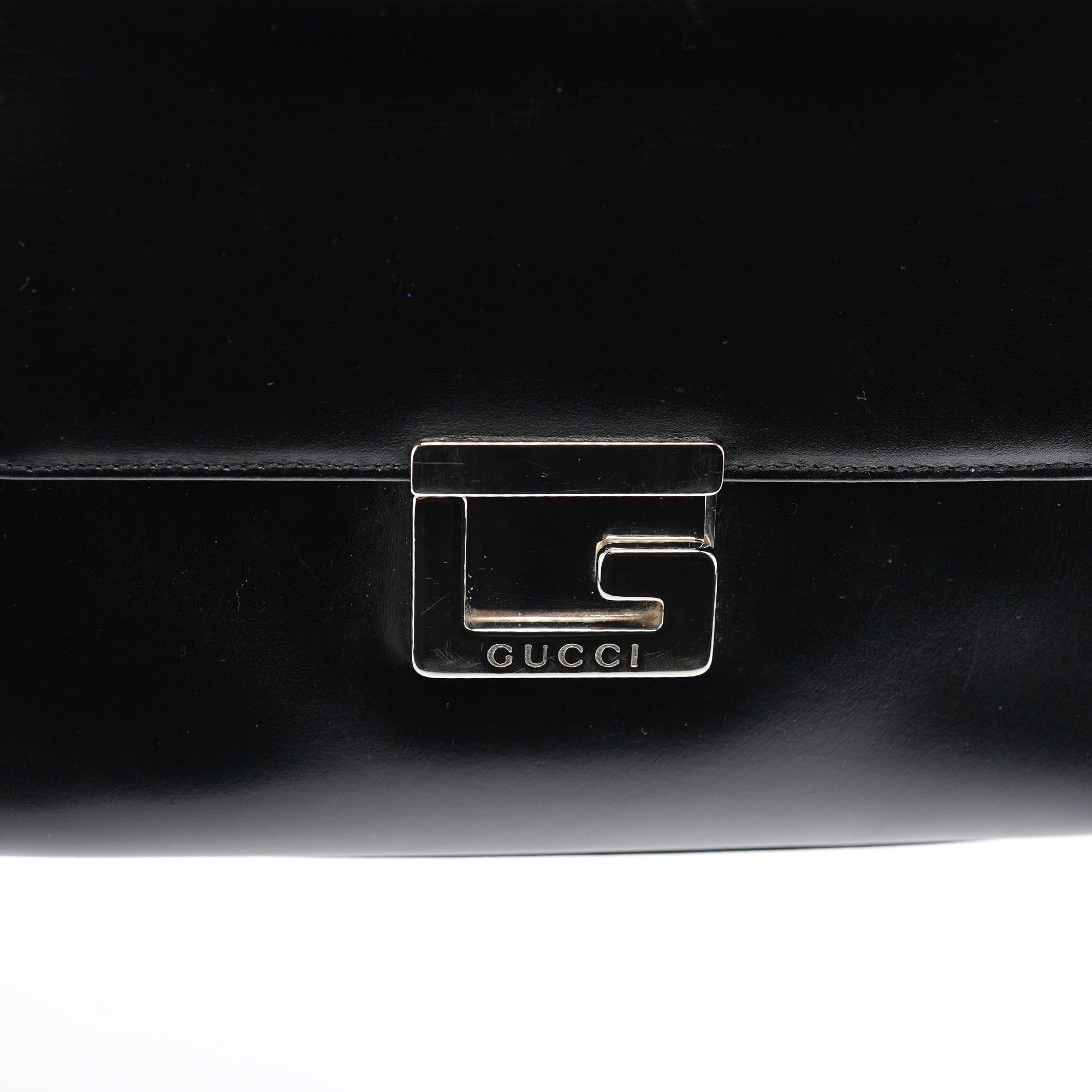 Black Calfskin Square G Tote Bag