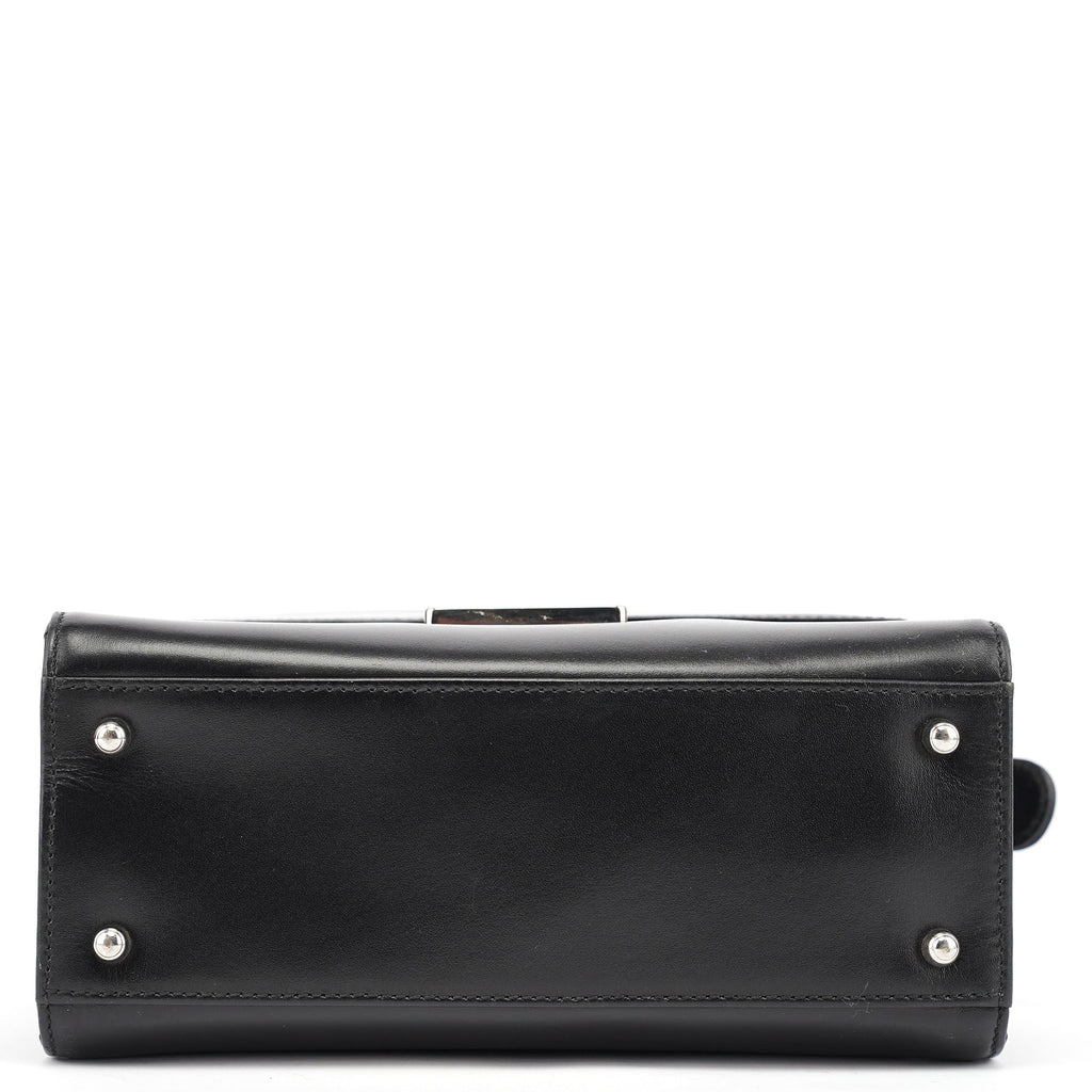 Black Calfskin Square G Tote Bag
