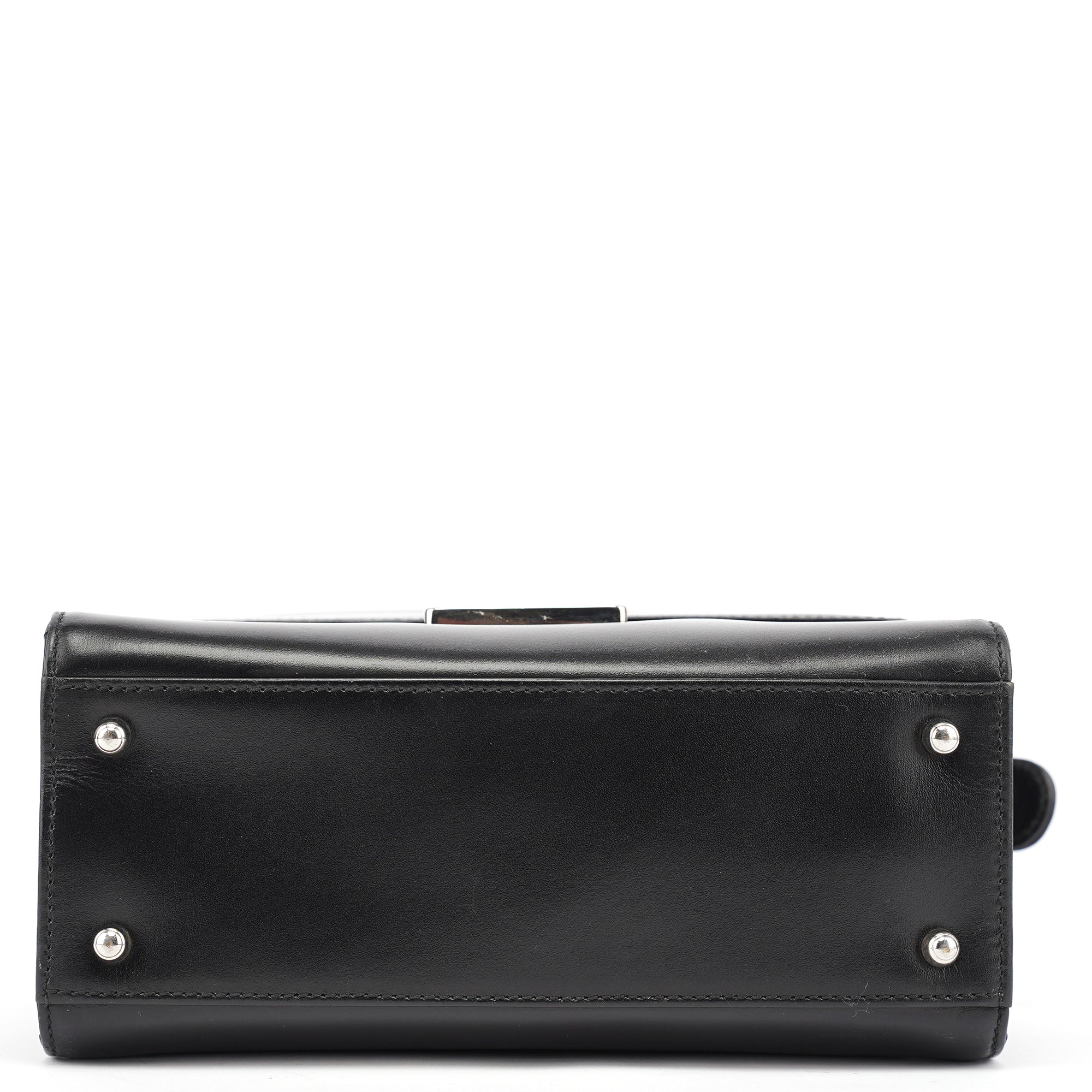 Black Calfskin Square G Tote Bag