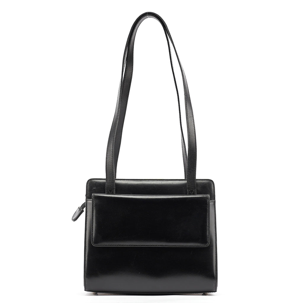 Black Calfskin Square G Tote Bag