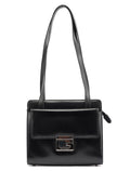 Black Calfskin Square G Tote Bag