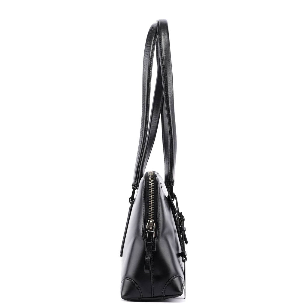 Black Calfskin Stud Tote Bag