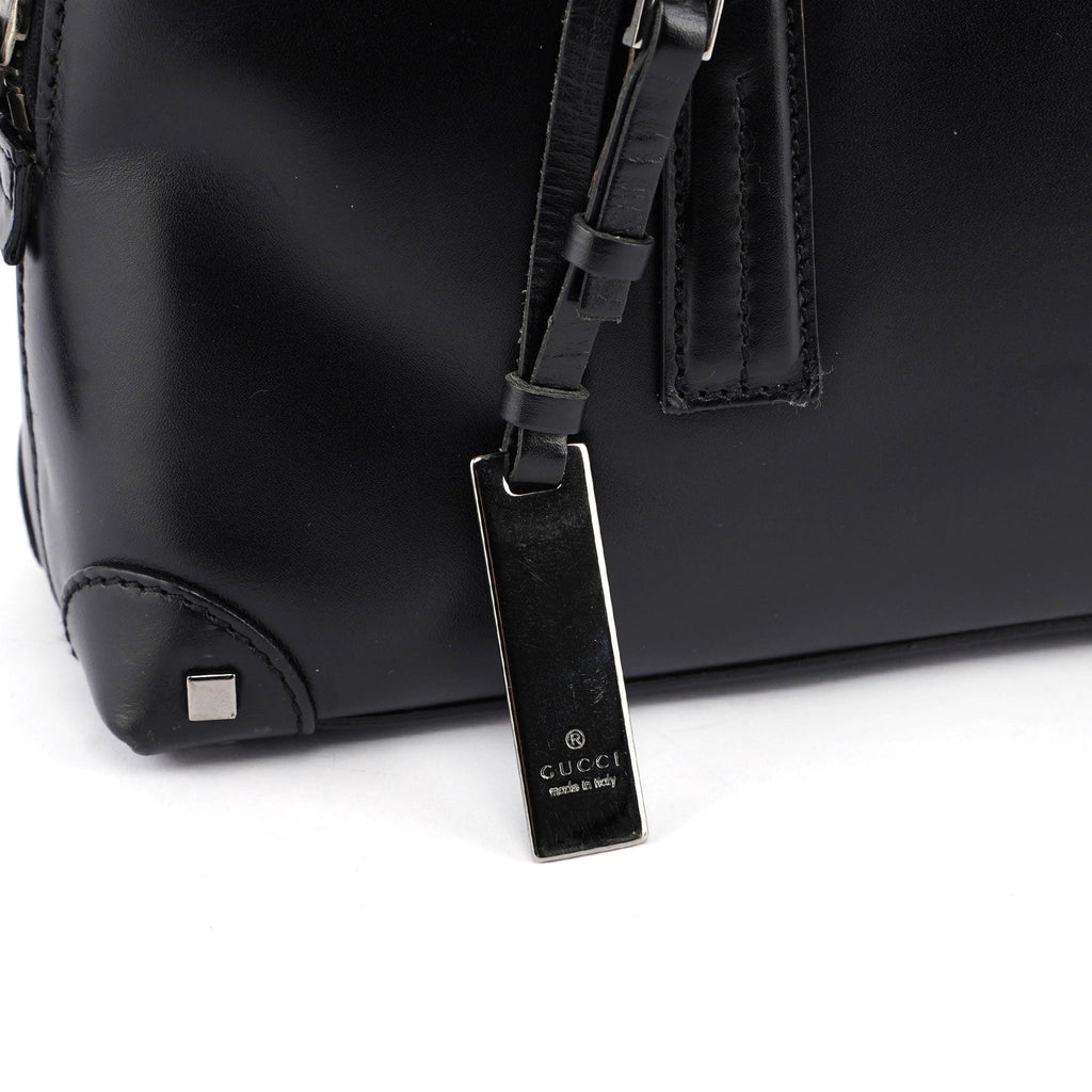 Black Calfskin Stud Tote Bag