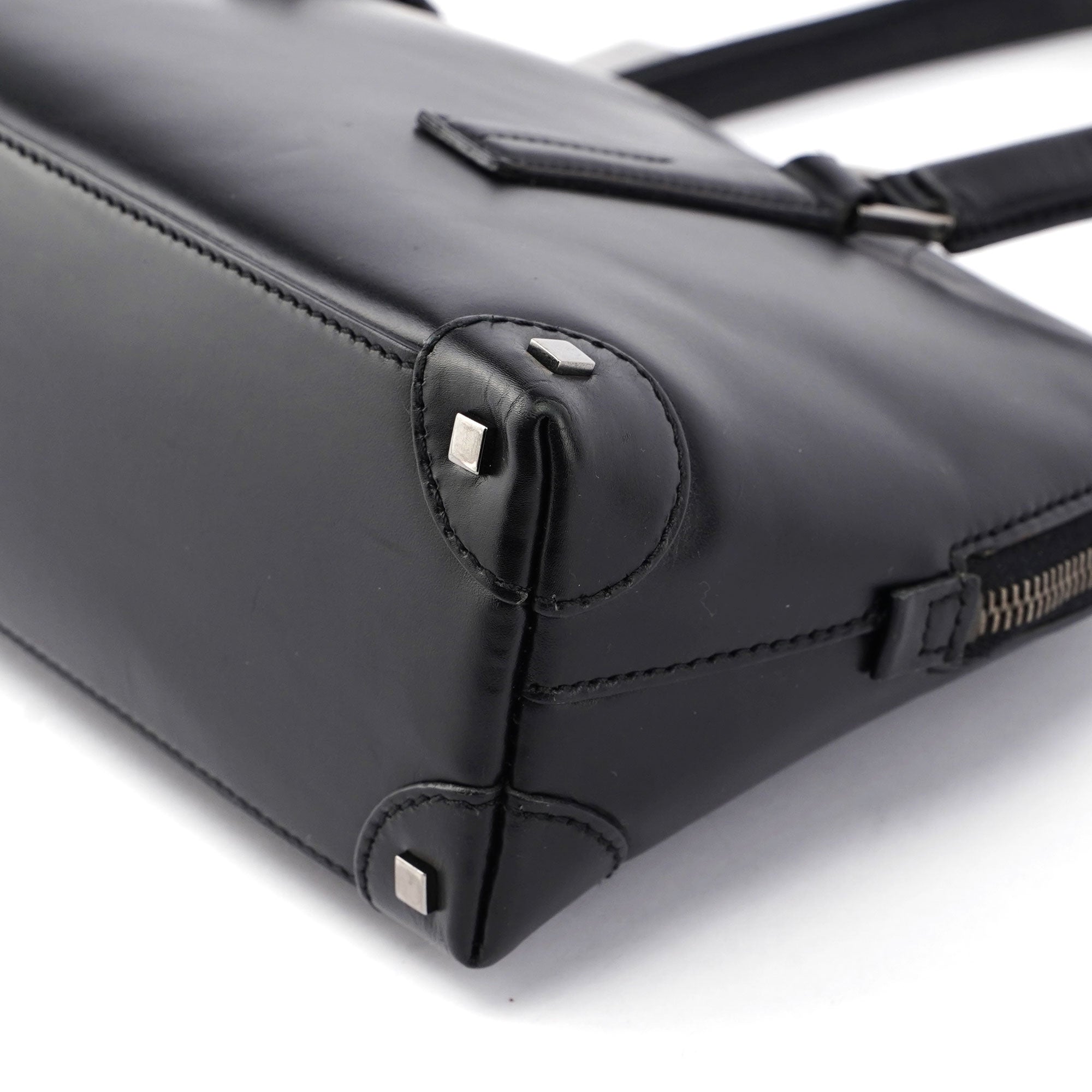 Black Calfskin Stud Tote Bag