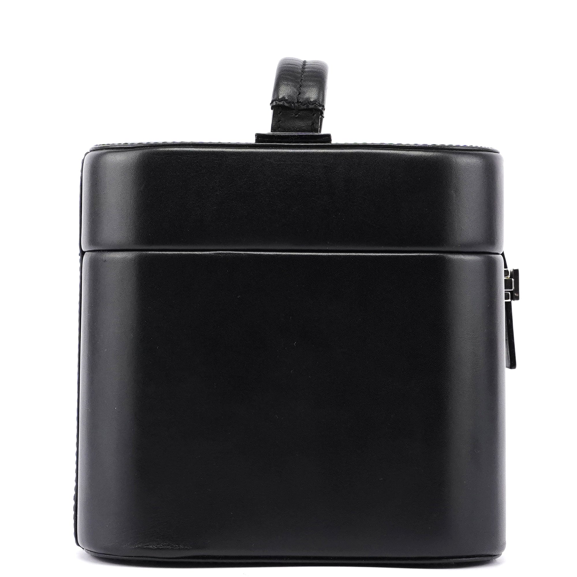 Black Calfskin Top Handle Bag