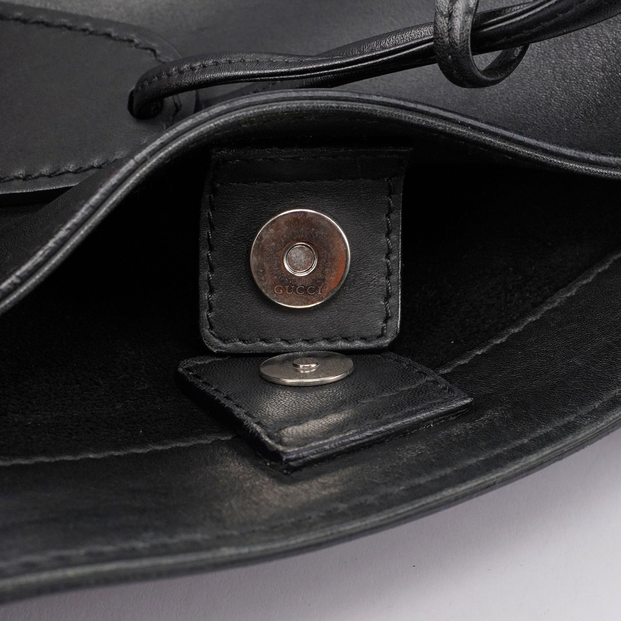 Black Calfskin Tote With Pouch