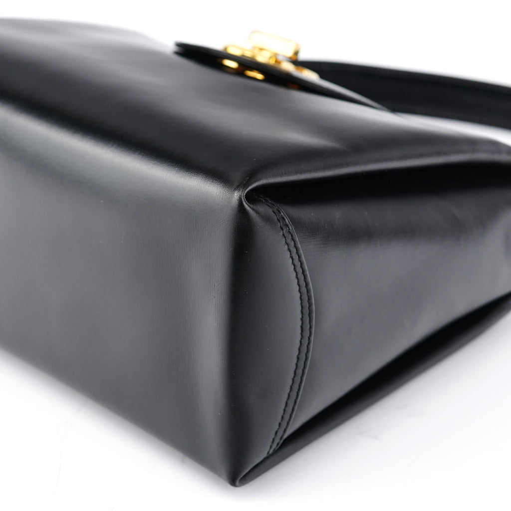 Black Calfskin Turnlock G Shoulder Bag