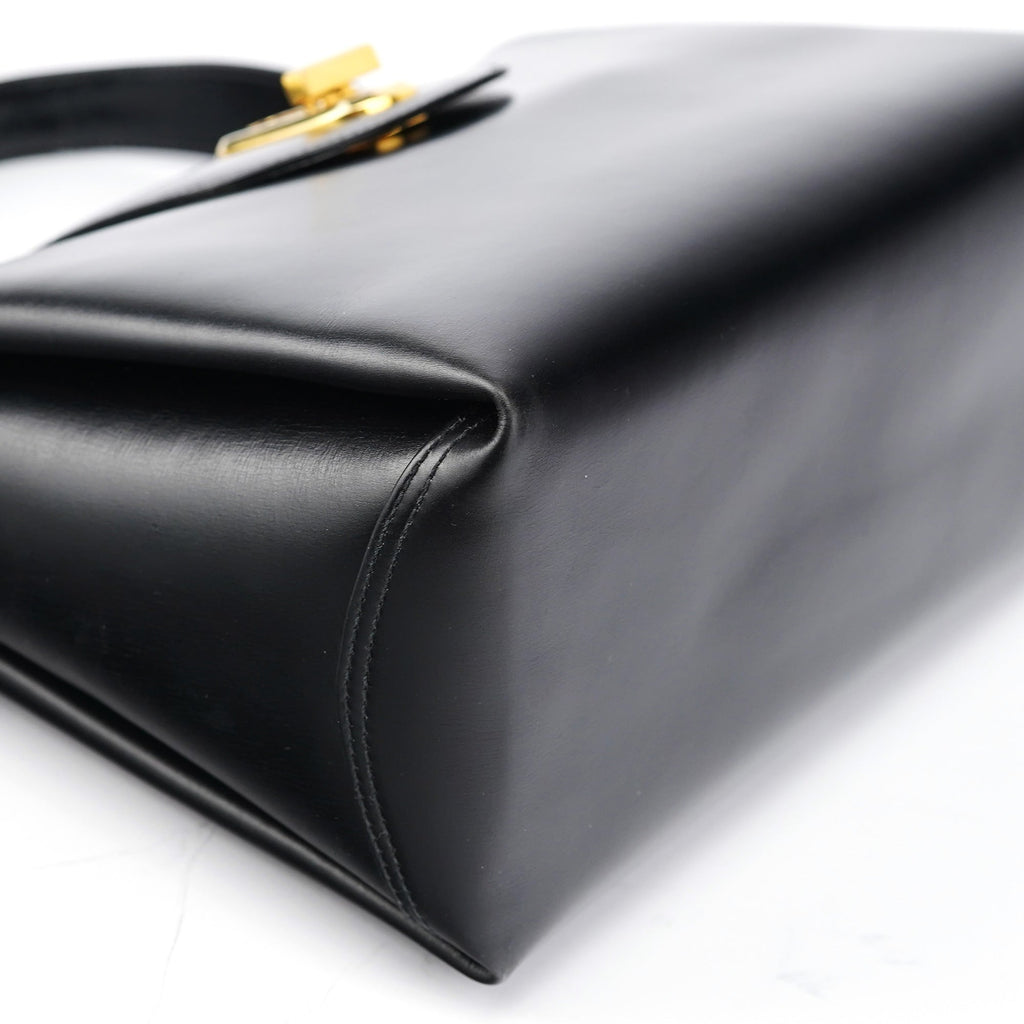 Black Calfskin Turnlock G Shoulder Bag