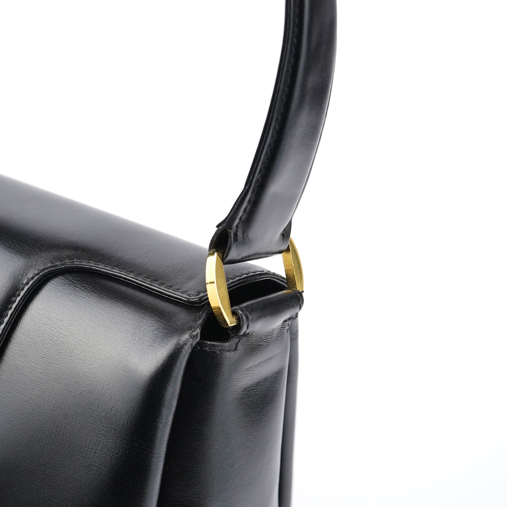 Black Calfskin Turnlock G Shoulder Bag