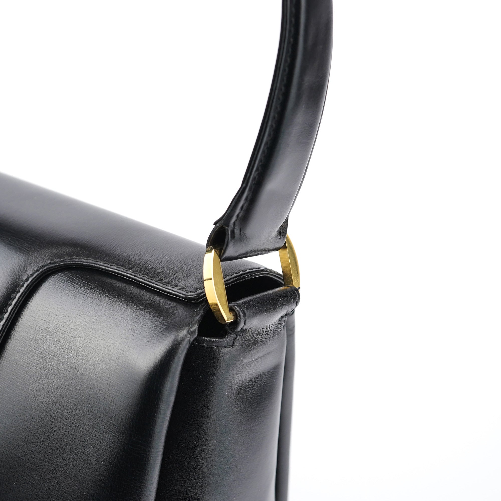 Black Calfskin Turnlock G Shoulder Bag