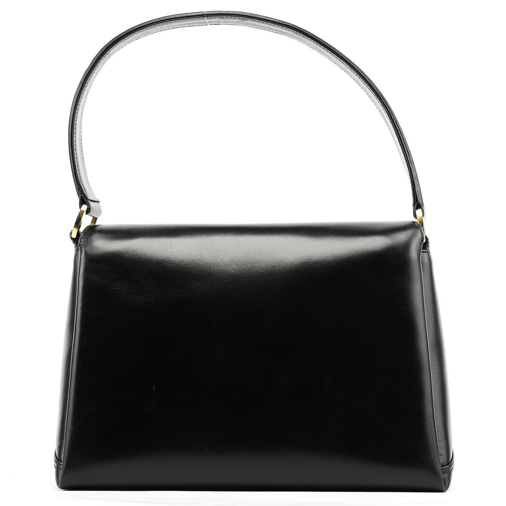 Black Calfskin Turnlock G Shoulder Bag