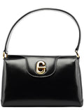 Black Calfskin Turnlock G Shoulder Bag