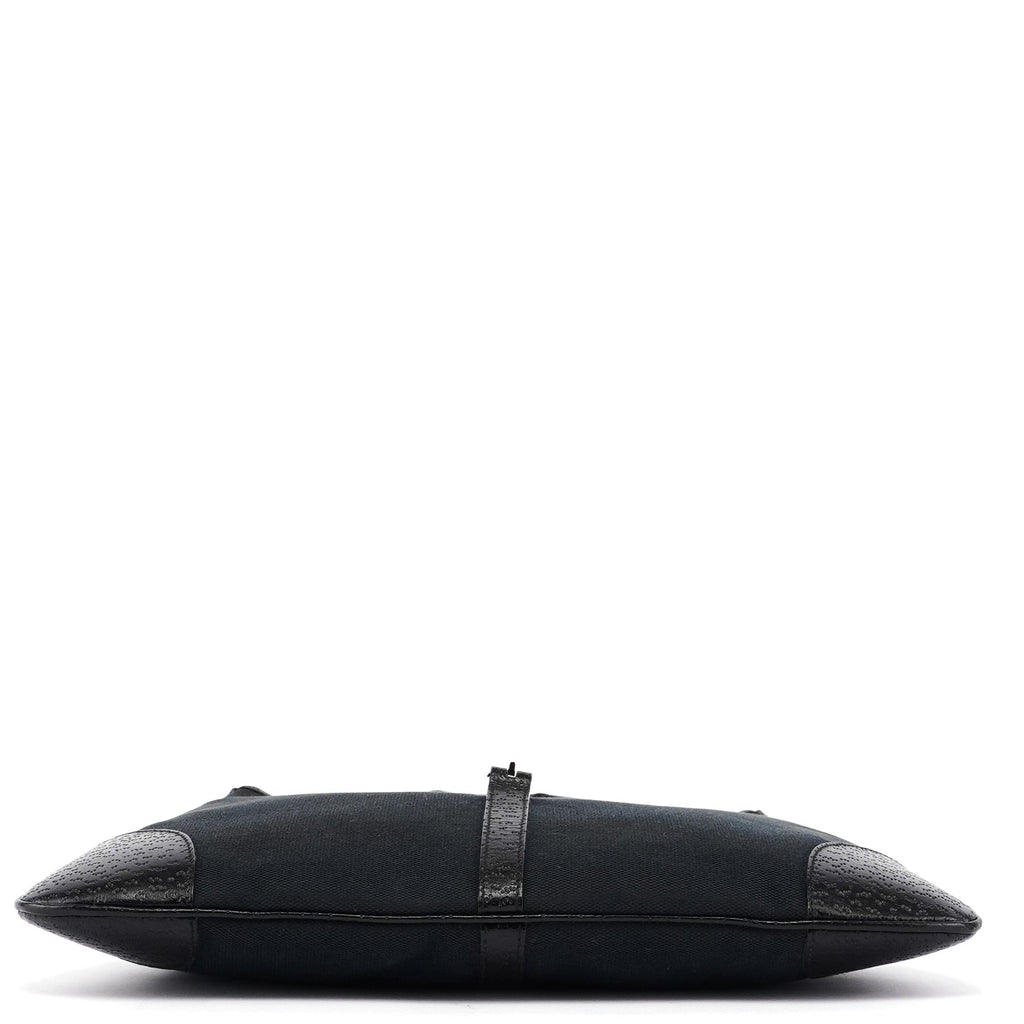 Black Canvas Bamboo Jackie Shoulder Bag