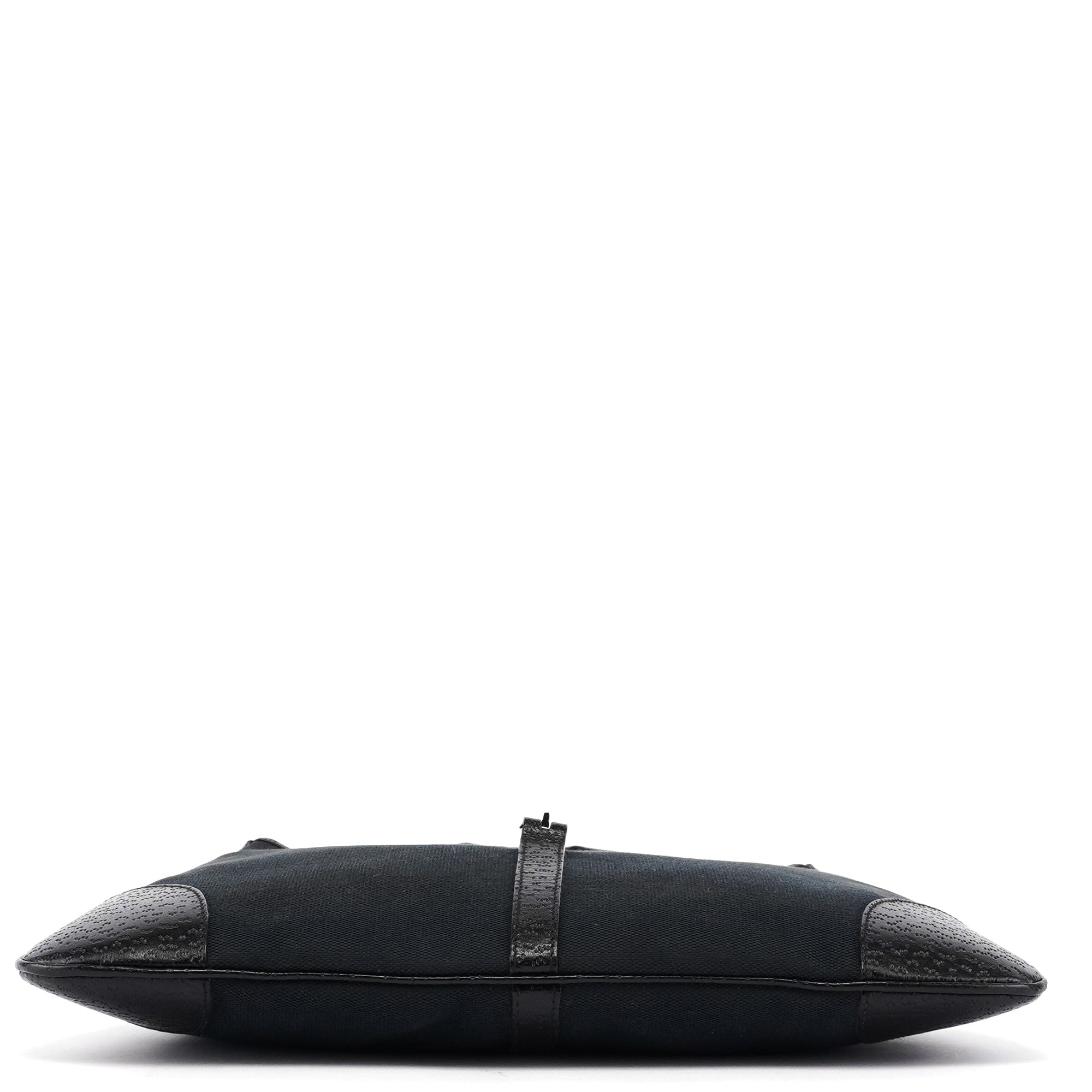 Black Canvas Bamboo Jackie Shoulder Bag