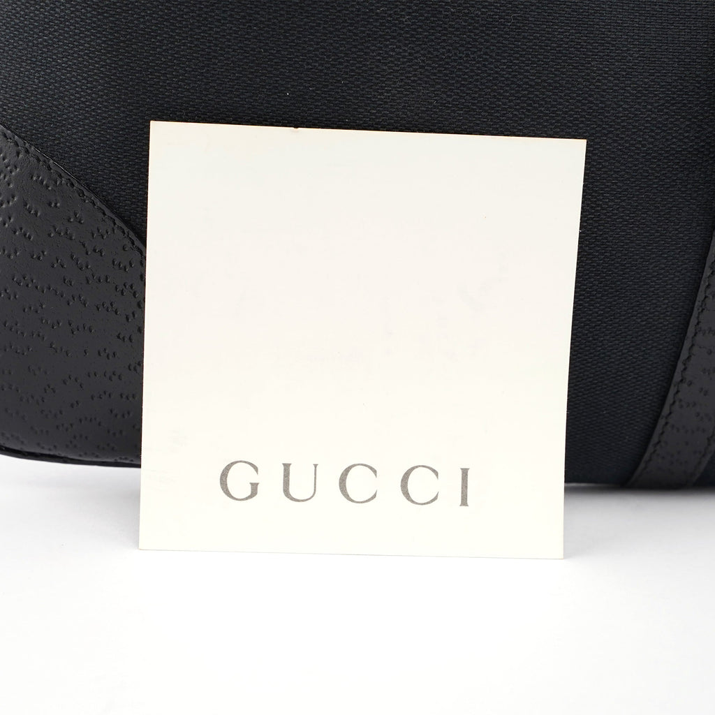 Black Canvas Bamboo Jackie Shoulder Bag
