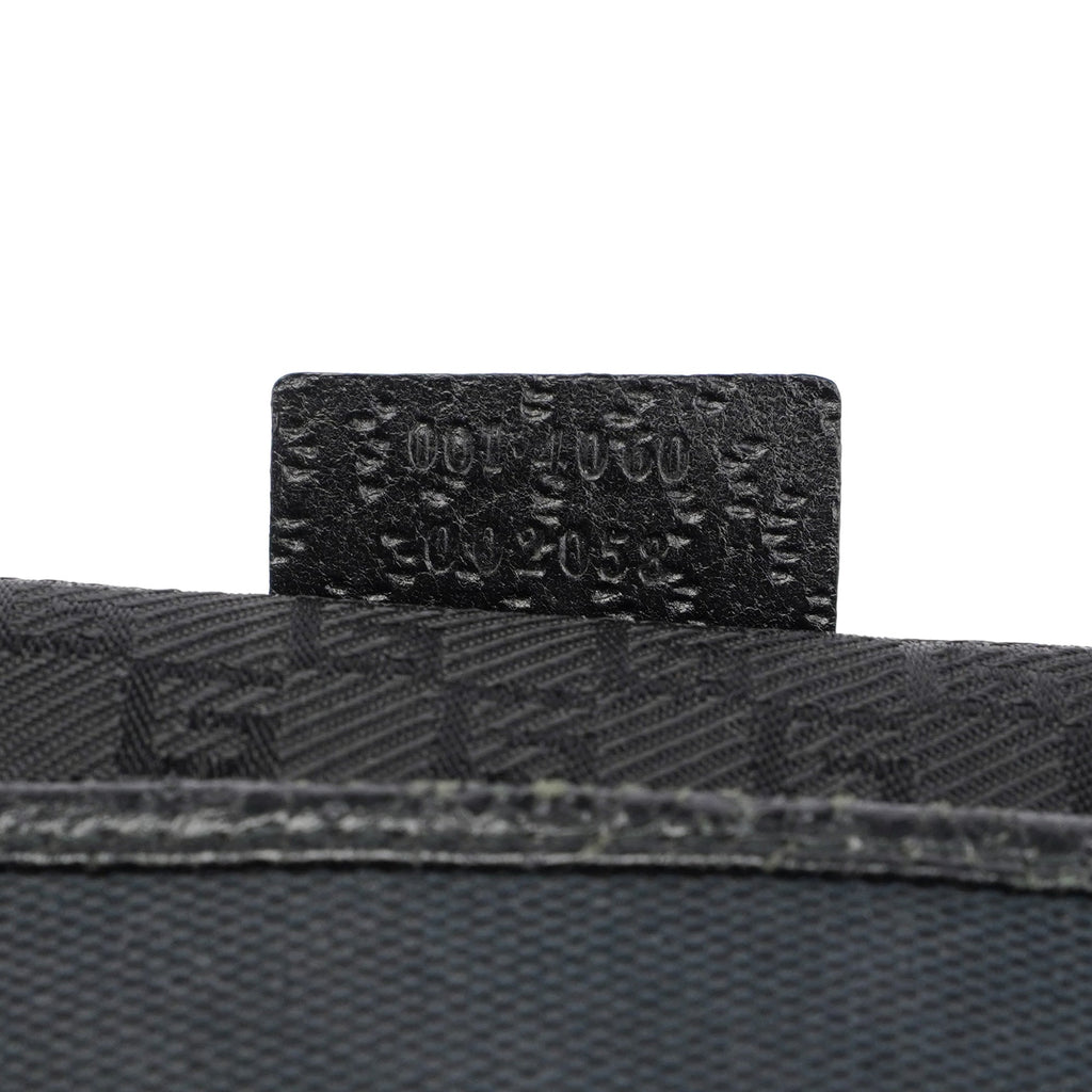 Black Canvas Bamboo Jackie Shoulder Bag