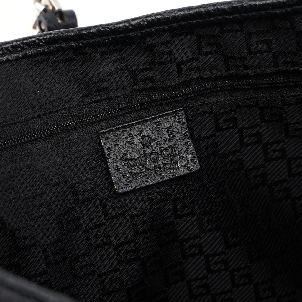 Black Canvas Bamboo Jackie Shoulder Bag