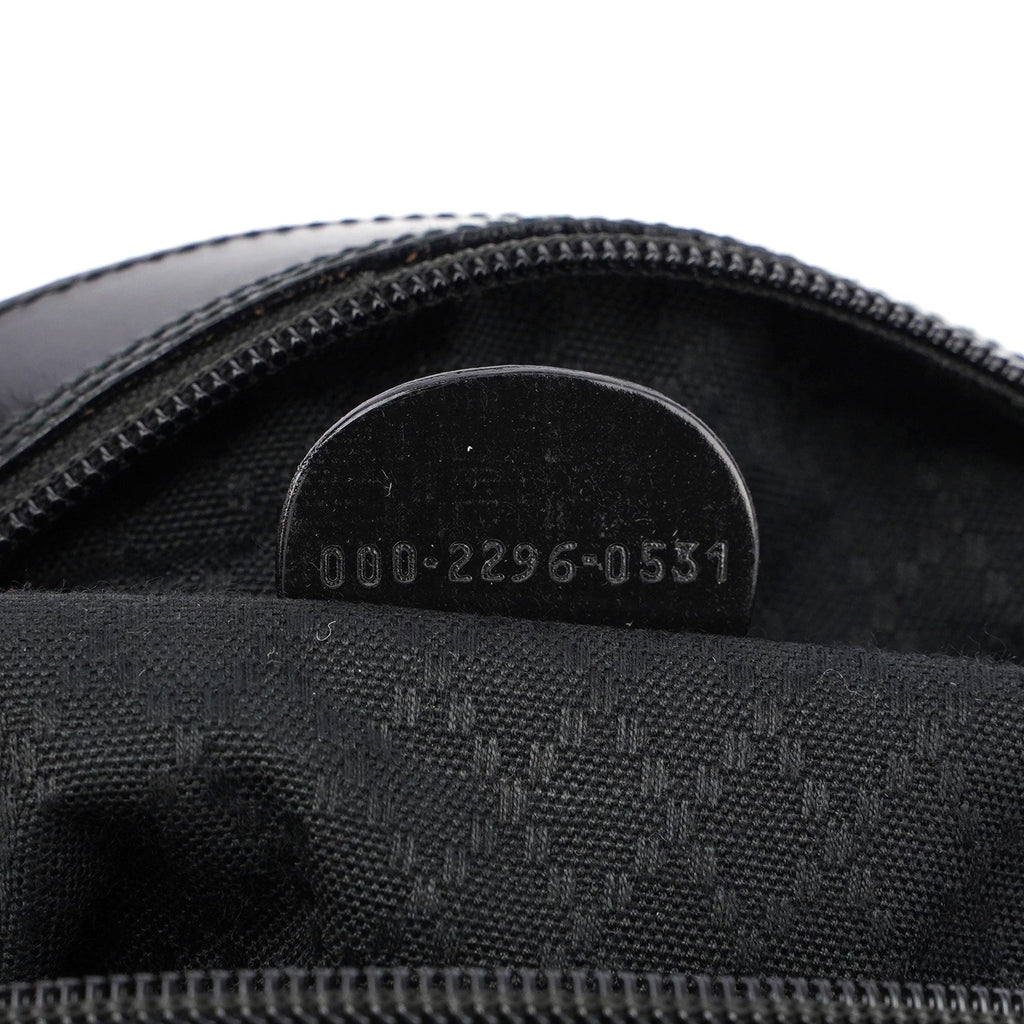 Black Canvas Bamboo Shoulder Bag