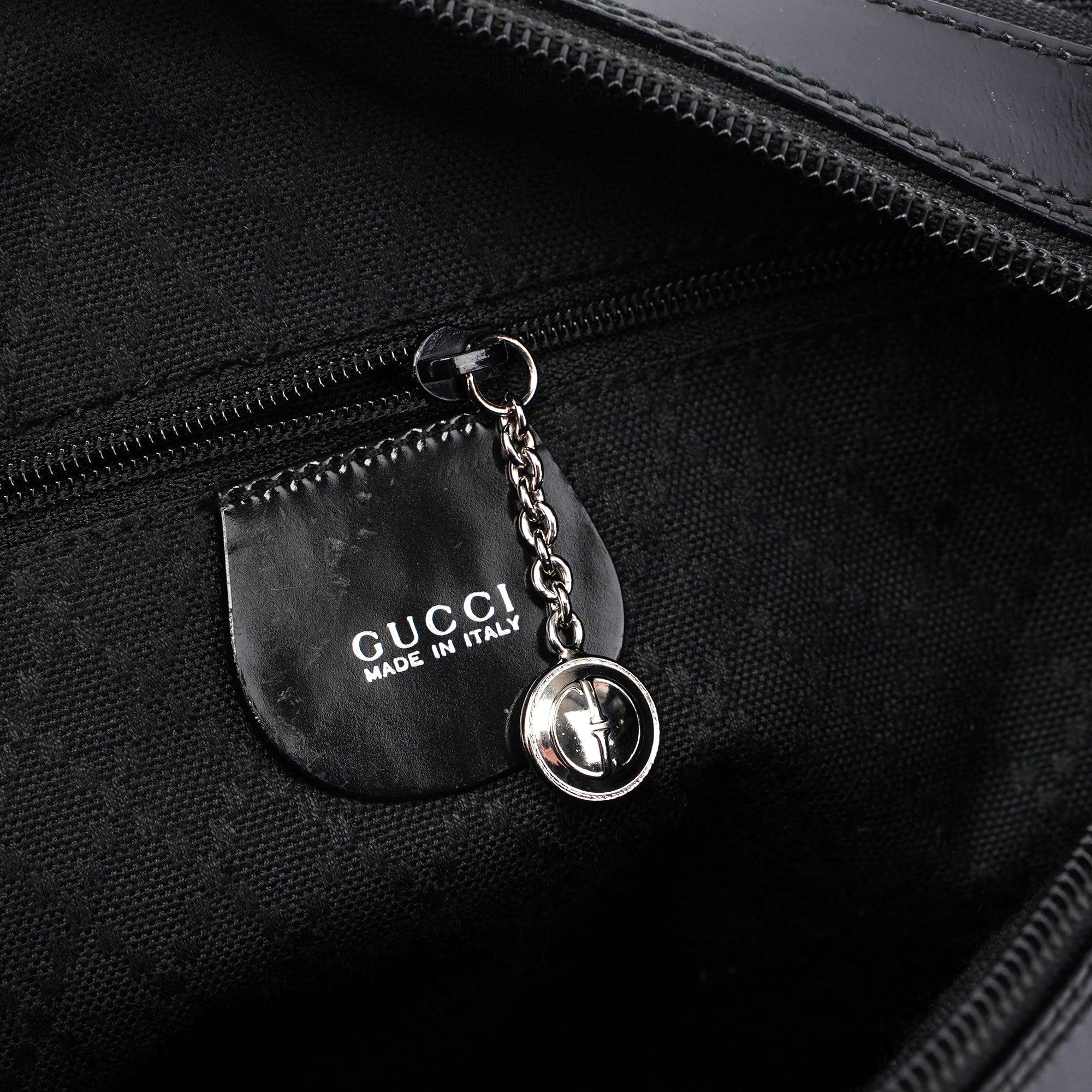 Black Canvas Bamboo Shoulder Bag