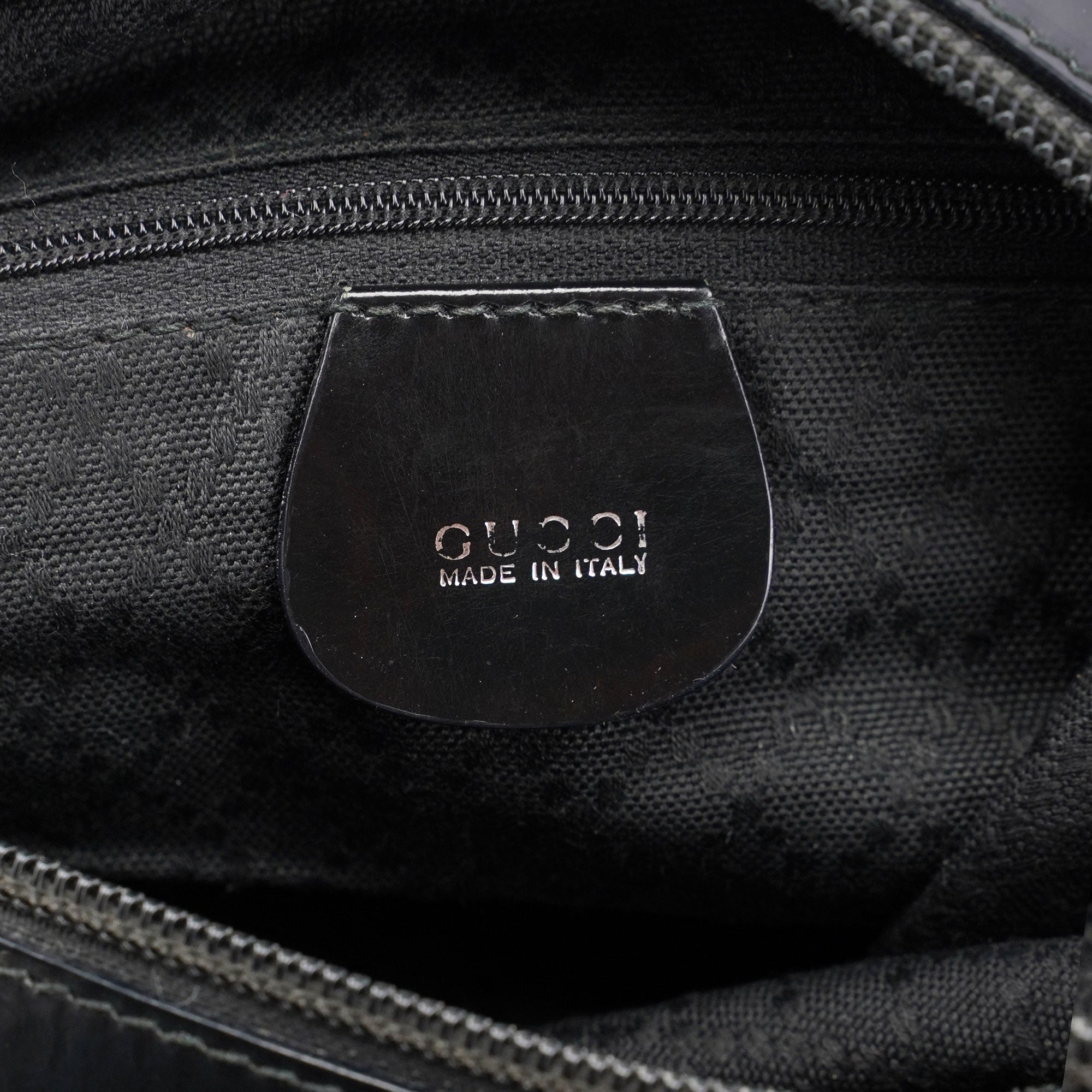 Black Canvas Bamboo Shoulder Bag