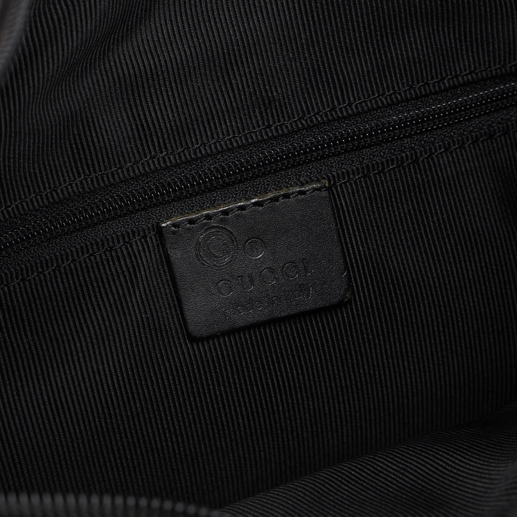 Black Canvas Bamboo Shoulder Bag
