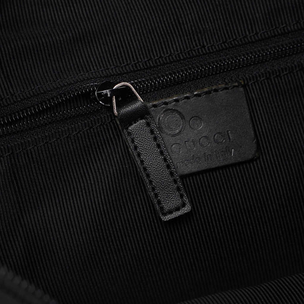 Black Canvas Bamboo Shoulder Bag