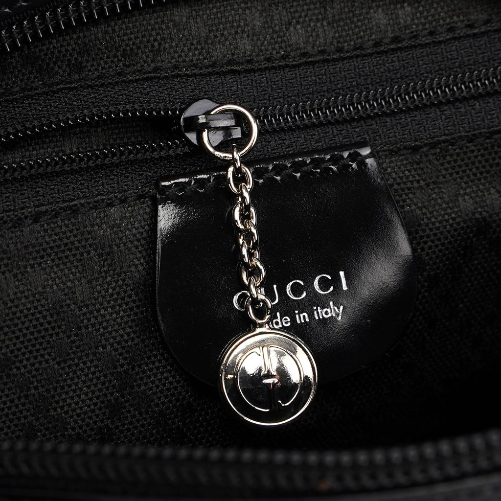 Black Canvas Bamboo Shoulder Bag